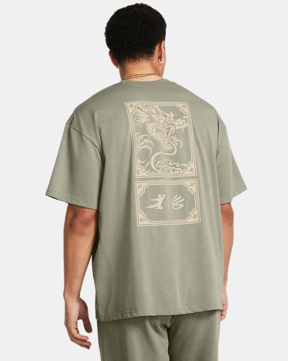 Men's Curry x Bruce Lee Lunar New Year Elements Short Sleeve in Green image number 1
